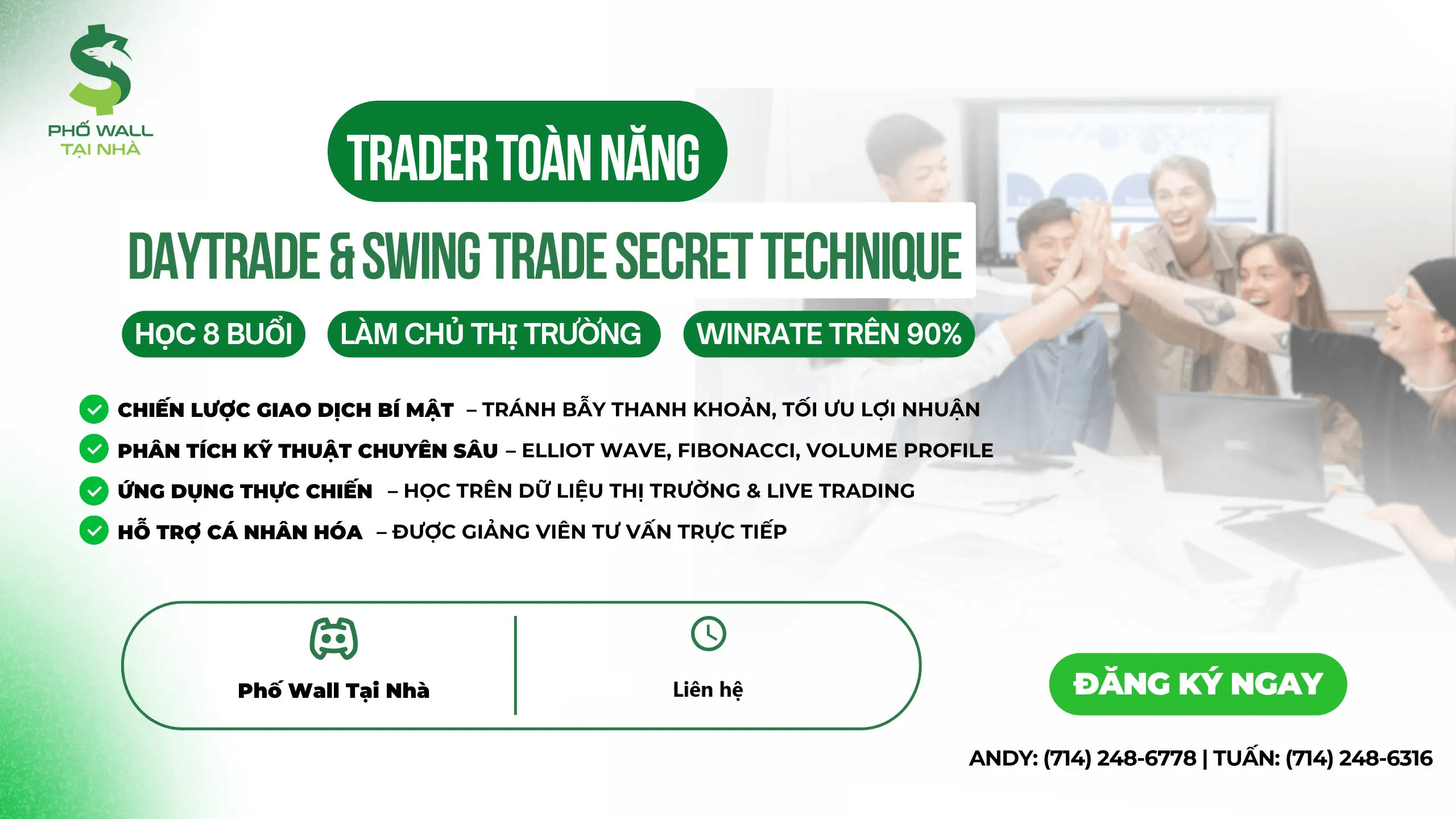 Khóa học 8 buổi: Trader toàn năng - Daytrade & Swing Trade Secret Technique
