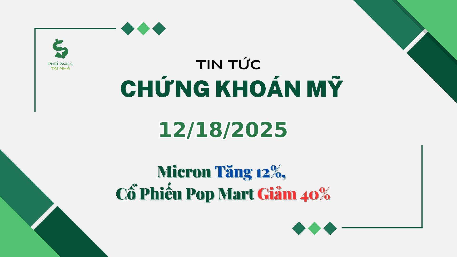 Chứng khoán Mỹ 12182025