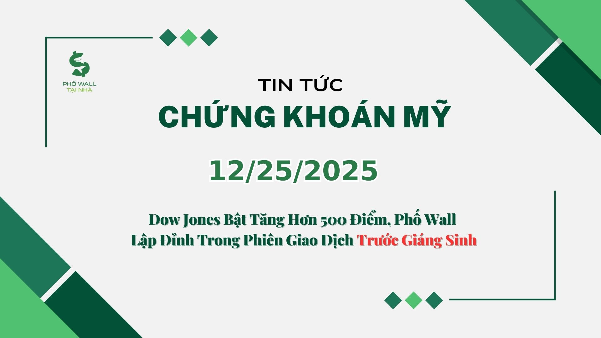 Chứng khoán Mỹ 12252025