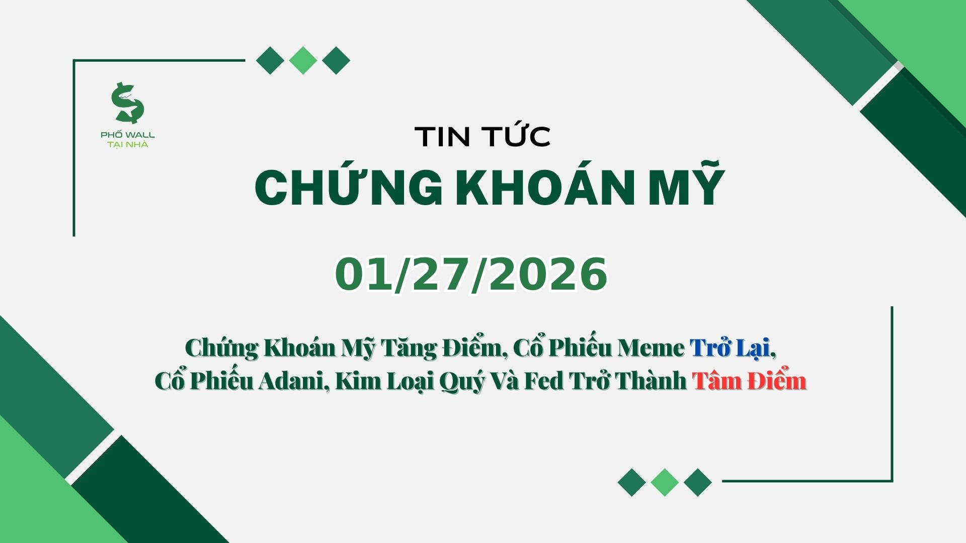 Chứng khoán Mỹ 01272026