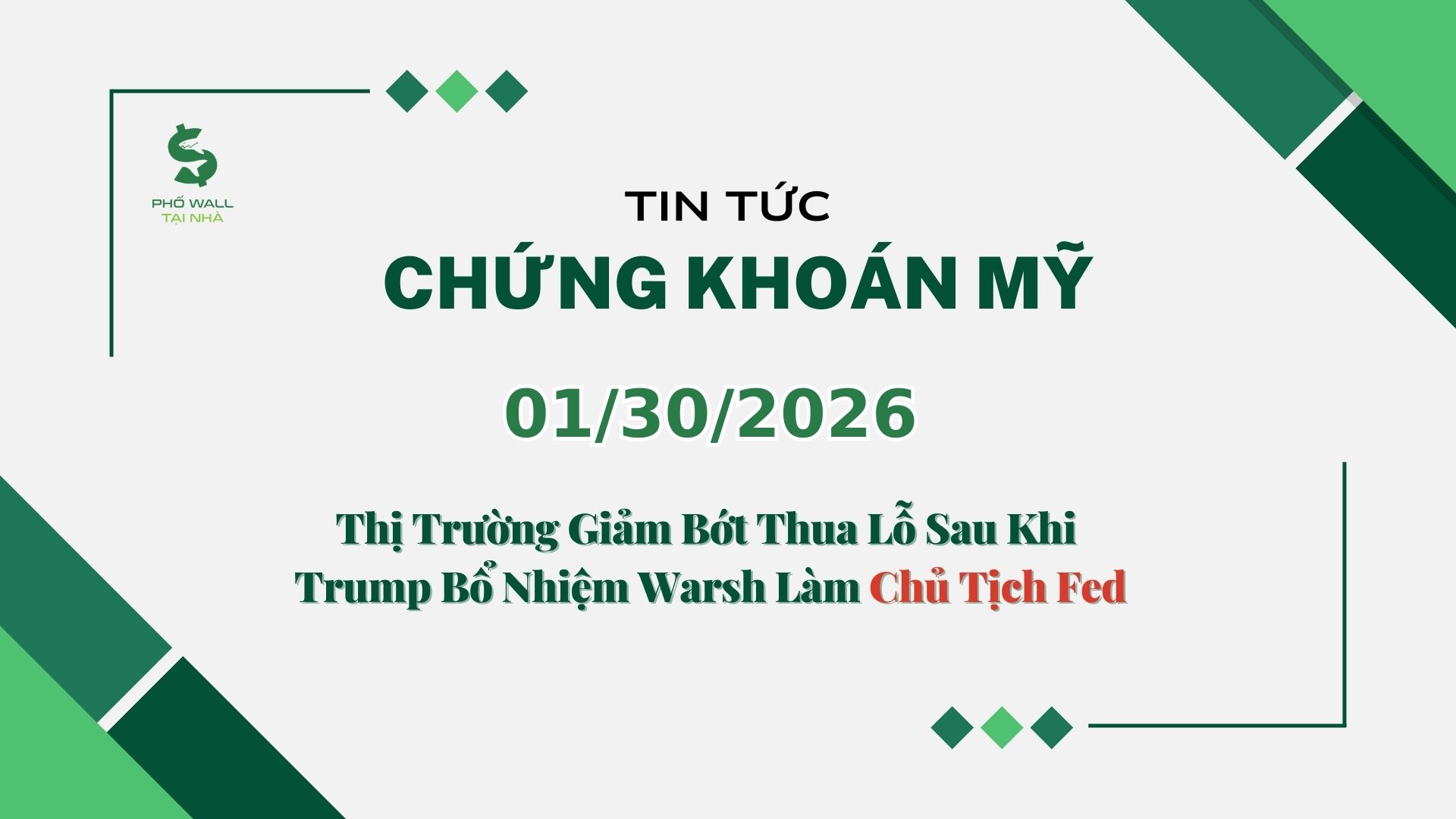 Chứng khoán Mỹ 01302026
